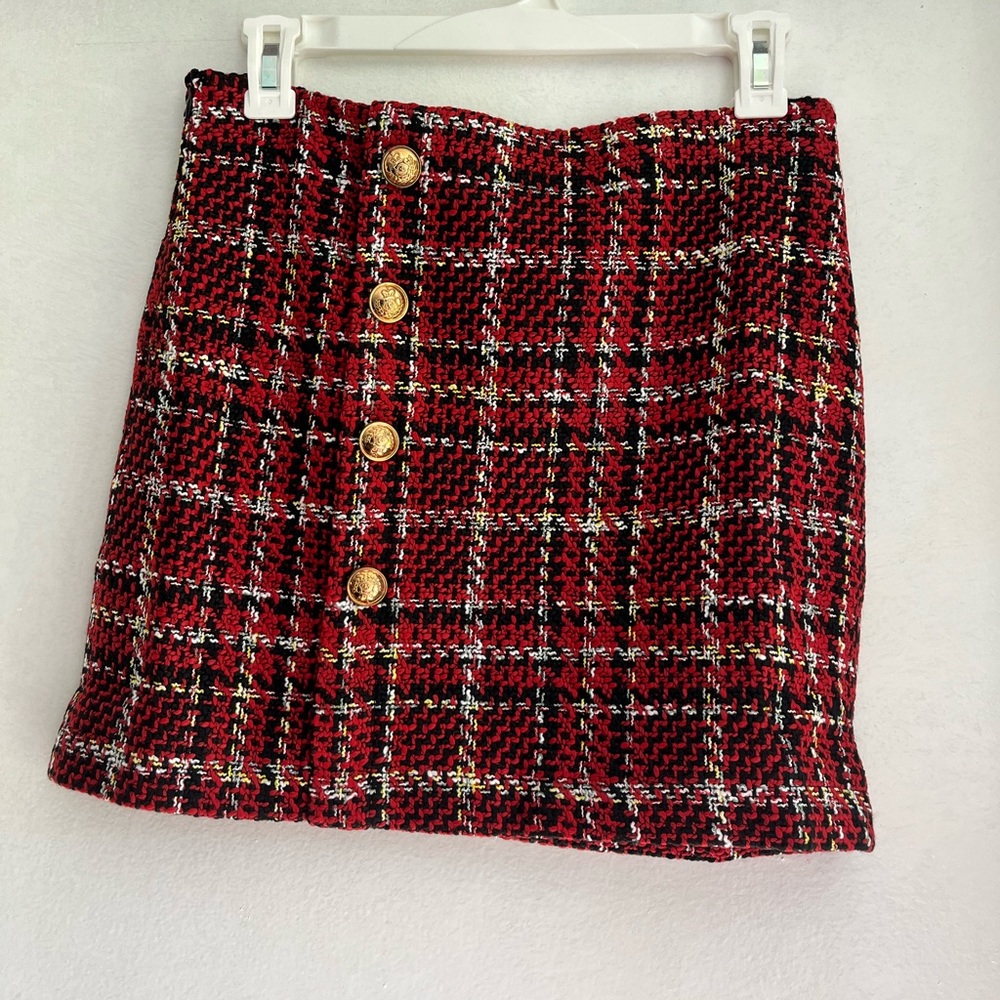 Brand new Pink Lily plaid mini skirt! Perfect for the holidays!!!